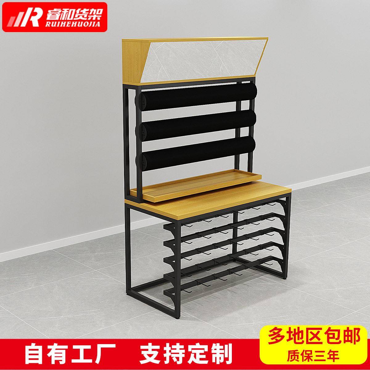 饰品货架头箍发饰柜展示架精品店双面中岛柜耳钉首饰铁挂钩展示架