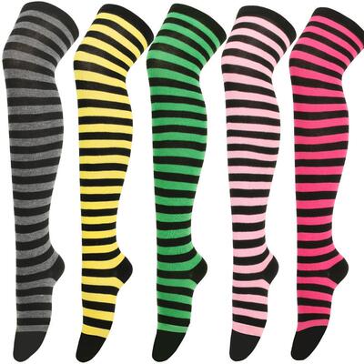 Halloween tall socks cosplay striped socks glove sock set