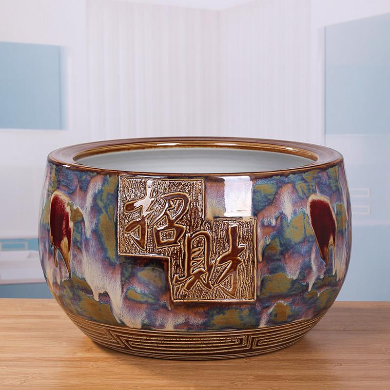 景德镇陶瓷招财进宝聚宝盆摆件特大号家用玄关风水开业店铺旺财