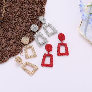 Matte earrings personalized trapezoidal long earrings