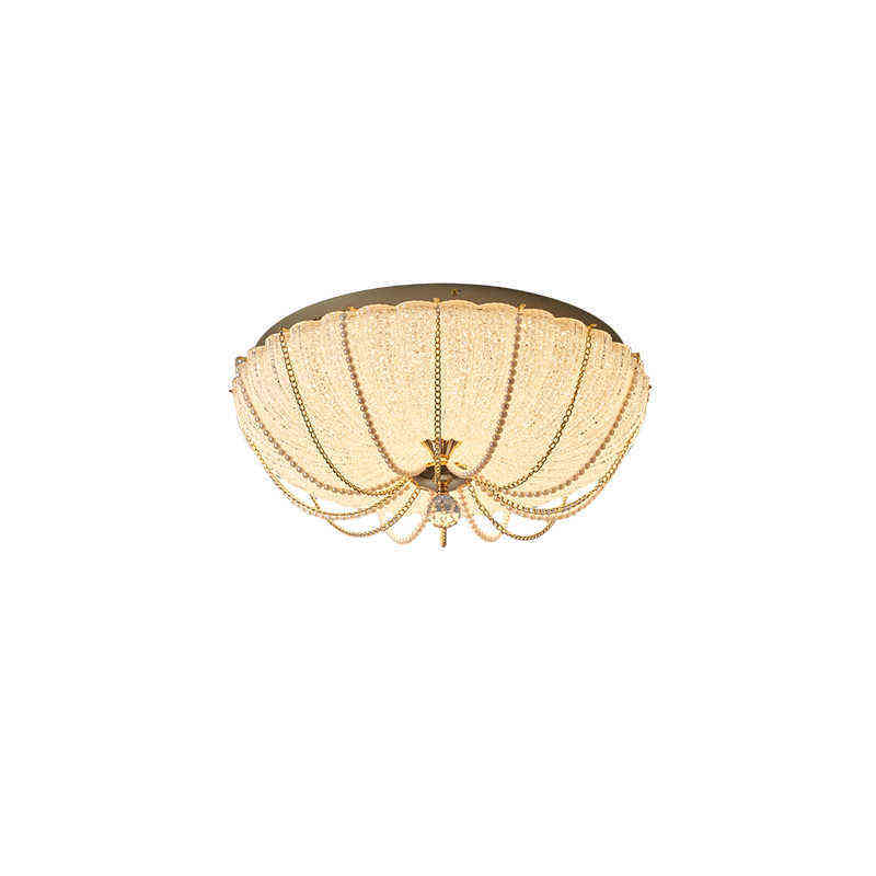 灯中古个性创意轻吸顶灯感水晶灯卧室法式卧奢南瓜主现代氛围玄关