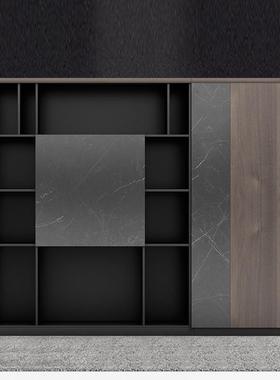 办柜木质柜板办公室书柜简约现代高老资料公柜背景柜子文件LINKED