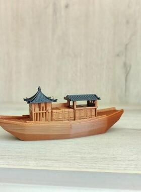 古代客船可下水漂浮迷你小船乌篷船古法养鱼水陆缸造景微景观装饰