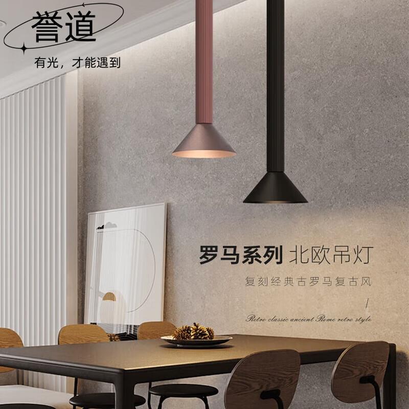 誉道北欧餐厅吊灯店铺商用单头吧台灯床头罗马复古简约工业风锅盖
