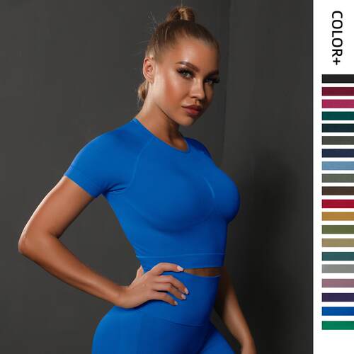 Tight T-shirt Top Yoga Clothes Women's Running Sports