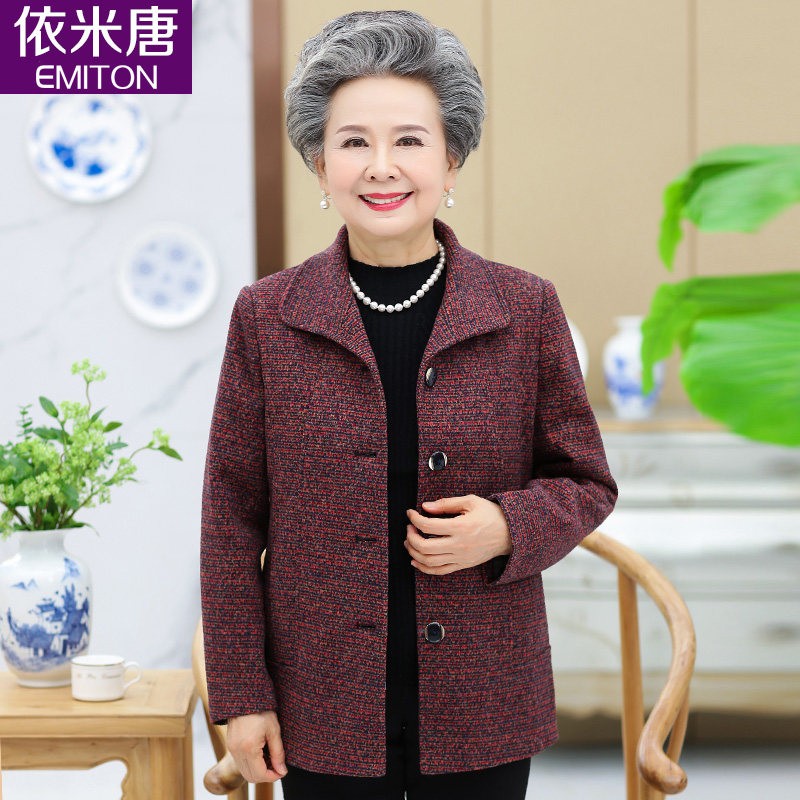 老年人春秋女奶奶外套春秋款60岁70老太太老人衣服中老年妈妈上衣