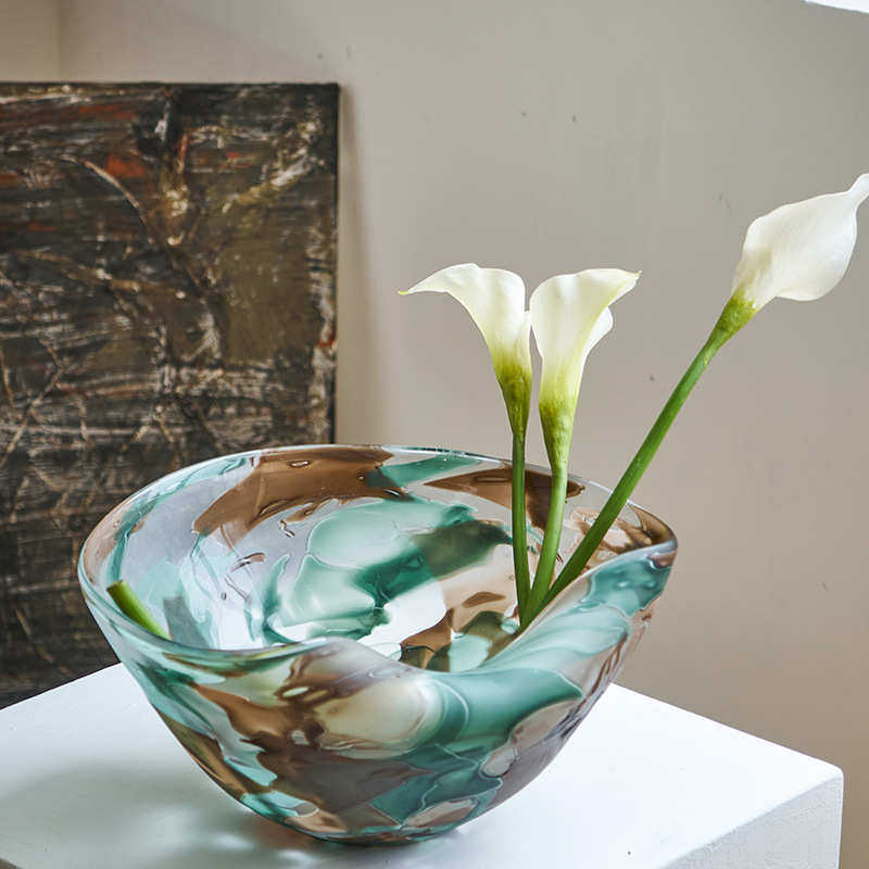 彩色玻璃花瓶轻奢高级感插花水养创意水培客厅餐桌,家居饰品,花瓶,淘宝优惠券,粉丝福利购,淘宝优惠卷