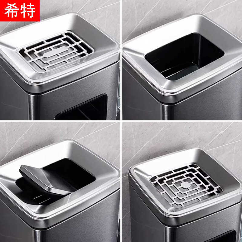 不锈钢垃圾桶酒店大堂立式灭烟桶电梯口环境桶带烟灰缸室内烟灰桶