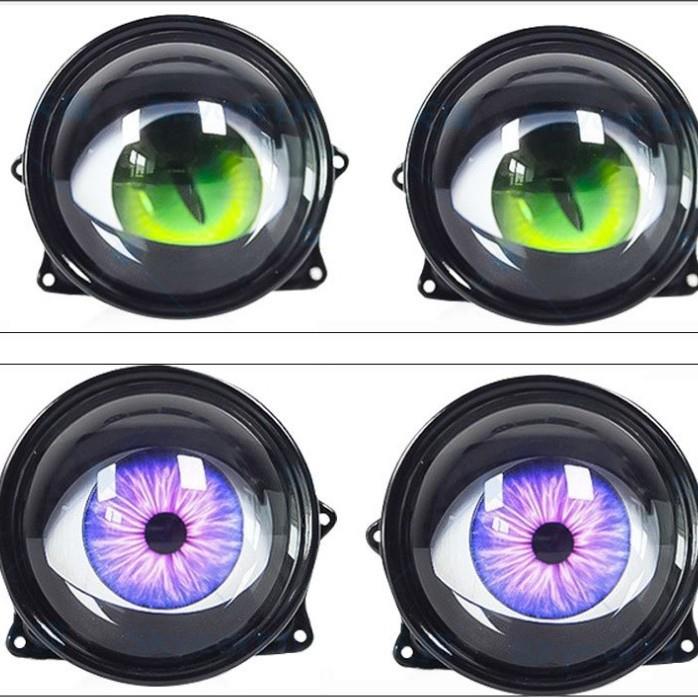 爆款动态LED眼睛灯汽车大灯1.5w恶魔眼多模式LED改装透镜大灯