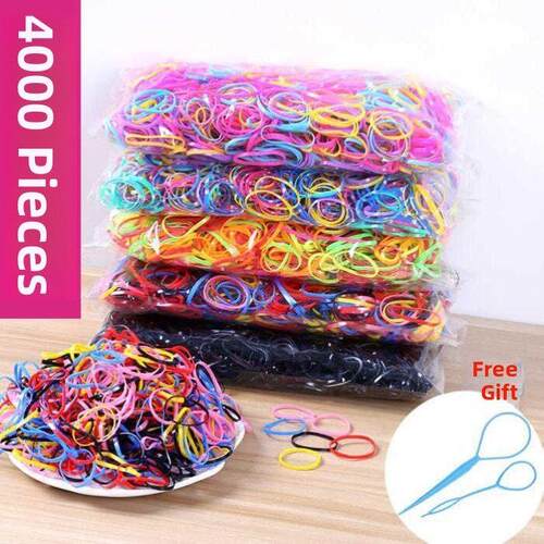 弹力皮筋发绳黑彩色发圈 hair rubber band rope head pin kids