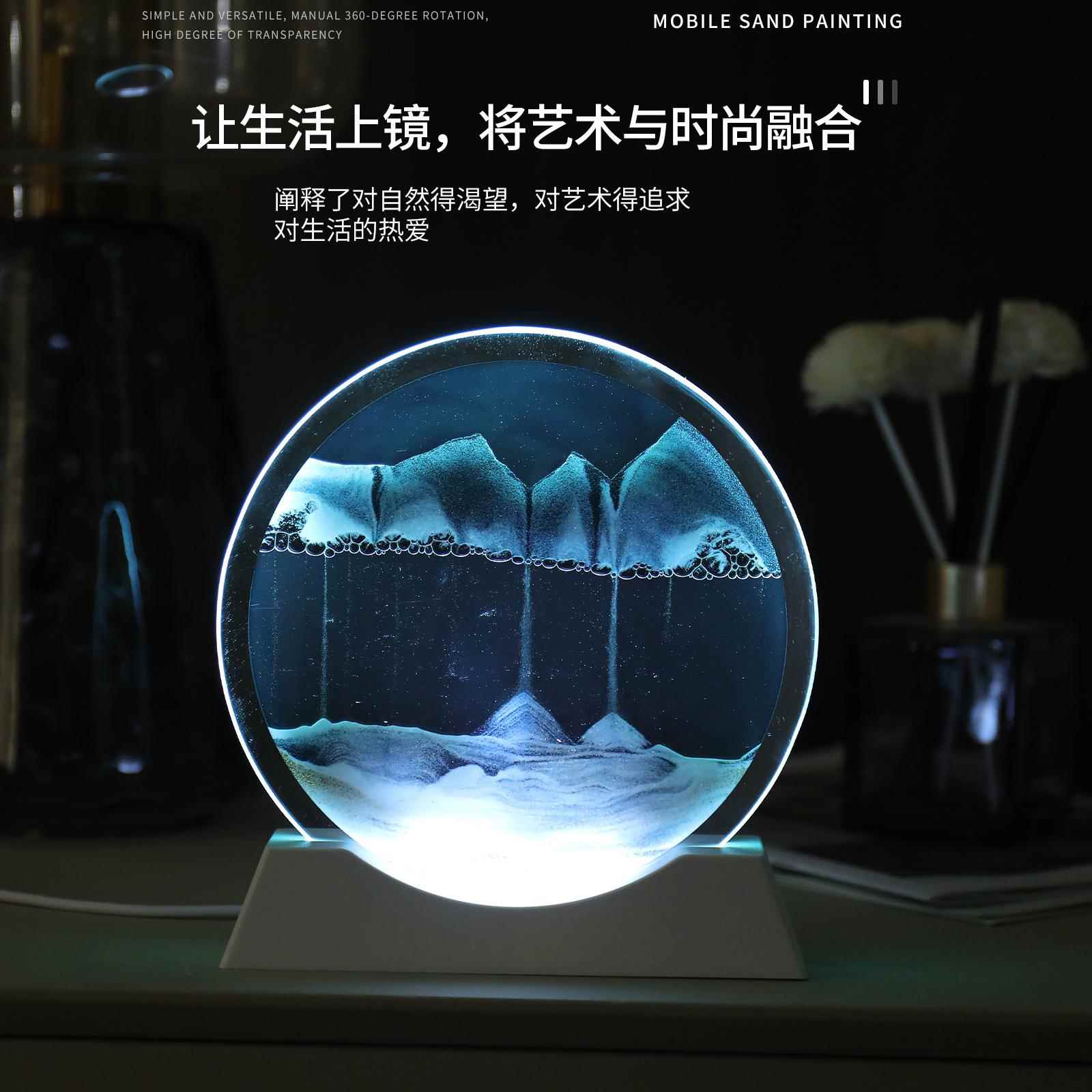 厂家客新发光流沙画摆厅001件创意家居桌面玄关酒柜电视机柜装饰