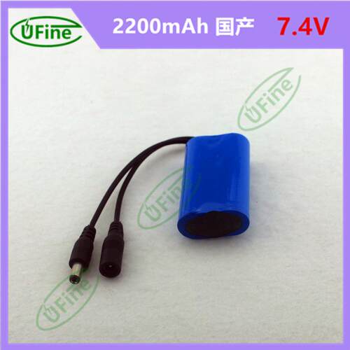 18650 7.4V2200mAh电池组 DC插头音箱手电筒应急灯自行车灯