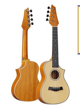 23寸电吉他尤克里里云杉桃花芯ukulele乌克丽丽夏威夷四弦小吉他