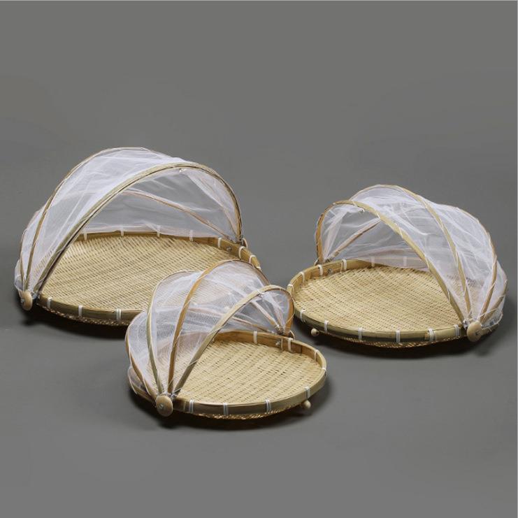 晾晒篮家用馒头圆簸箕竹编筐筲箕收纳水果篮盖菜罩农家竹制品筛子