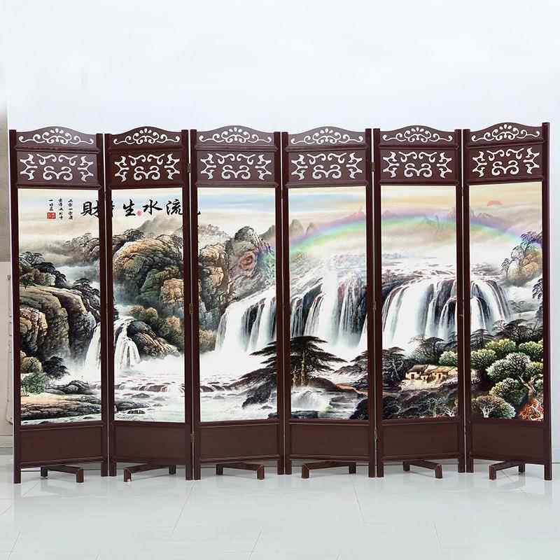 屏风隔断木BYJ客厅仿古玄关室简约现代移动酒店实中式可折叠屏卧