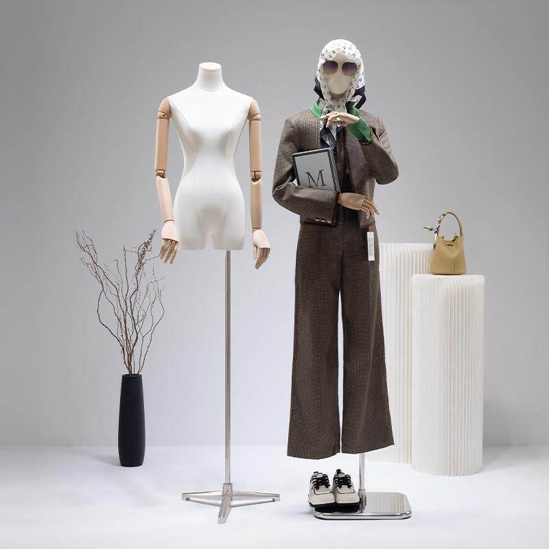 高档韩版小胸锁骨挂件手模特道具女服装店半身人台橱窗展示架全身