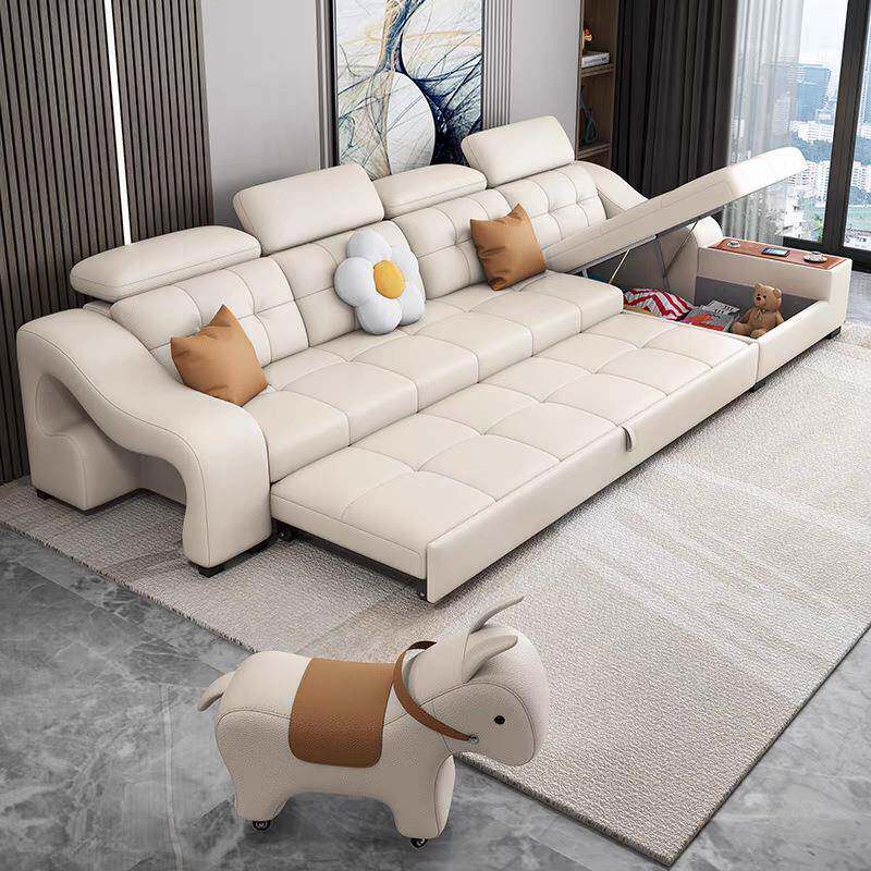 猫抓皮奶油风沙发床折叠两用2026新款小户型客厅多功能一体网红款