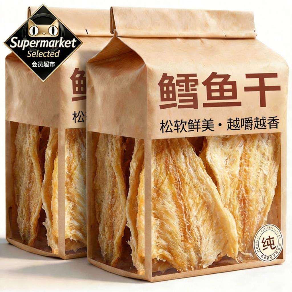 大连特产鳕鱼片官方正品烤鱼片名孕妇无糖无淀粉无添加炭烤