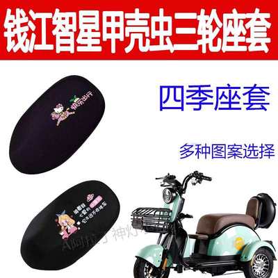 适用钱江之星甲壳虫电动三轮车坐垫防晒座垫四季座套保暖屁垫车衣