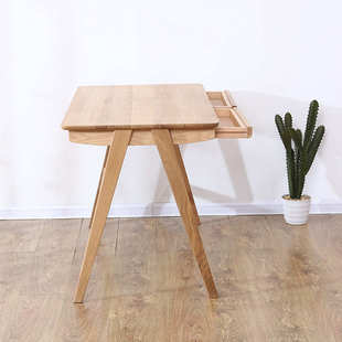 现货带抽屉全实木书桌学习桌橡木写字台木制电脑桌小户型桌椅