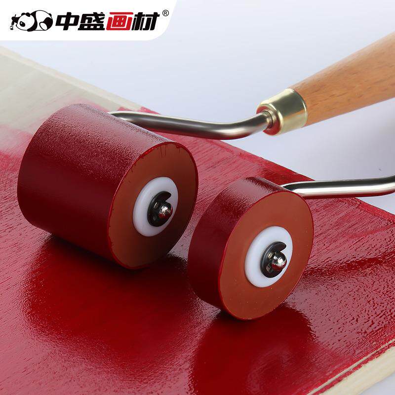 中盛画材 版画油墨滚筒 橡胶滚轮版画用 橡胶辊版画工具