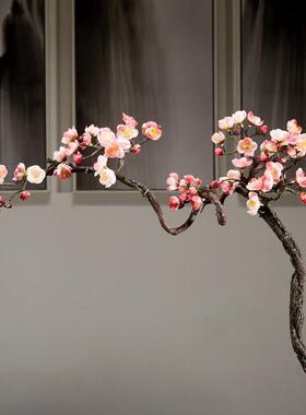 长枝黄色傲骨腊梅仿真梅花假花家居装饰落地插花婚庆摄影场景布置