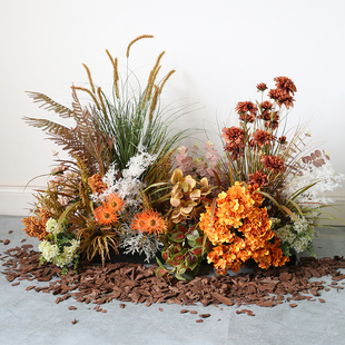 秋天造景仿真芦苇花丛摆件室内软装酒店办公室美化假植物插花园景