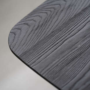 聚屋鸟 日式侘寂风碳化黑色原木茶几组合客厅阳台白蜡木实木茶桌