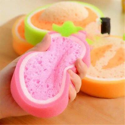 4 Pcs Fruits Shaped Sponges Bath Brushes Sponge Loofah