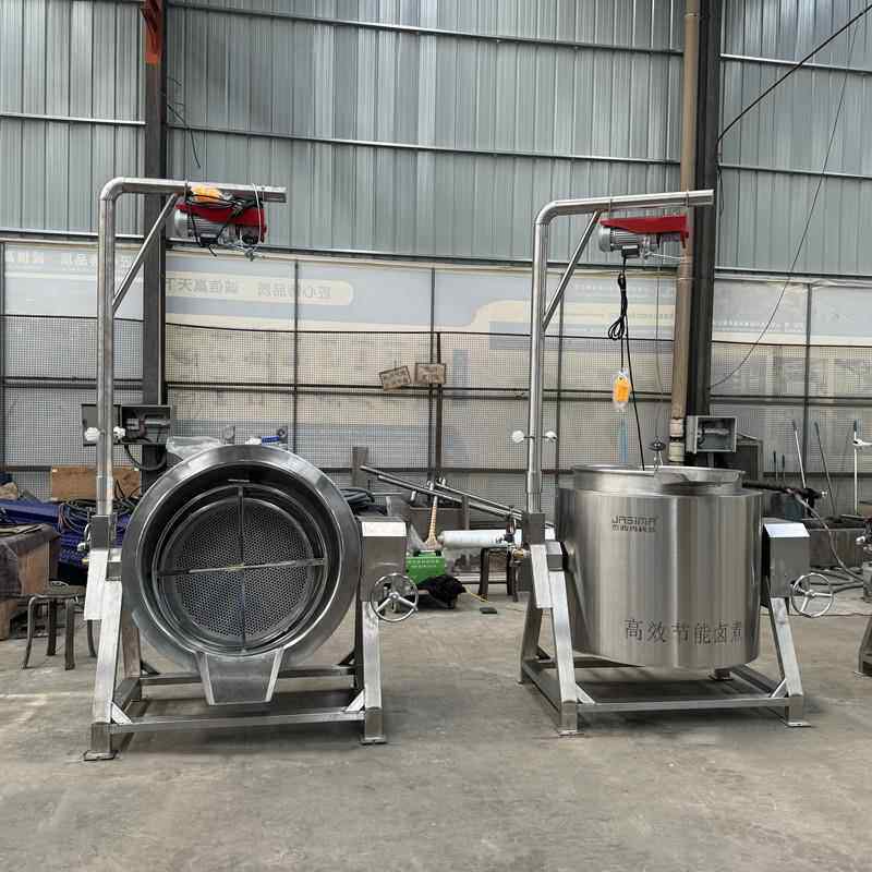 不锈钢自动出料卤煮锅 大骨汤熬煮锅 肉制品卤煮流水线