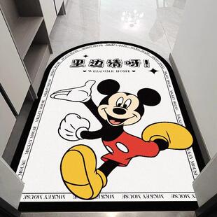 2025新款 米奇入户门家用拱形玄关门厅可擦免洗皮革卡通地毯地垫