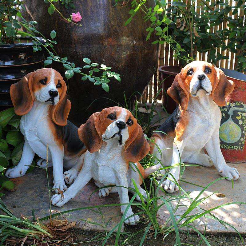 仿真狗摆件比格犬模型别墅庭院客厅电视柜酒柜假狗装饰品