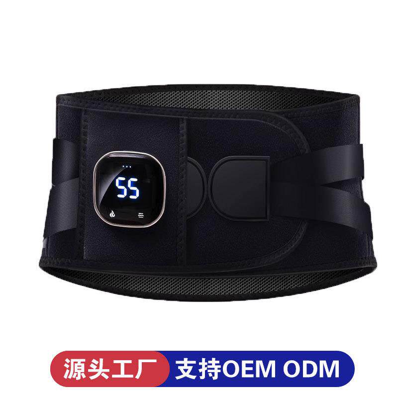 跨境腰部腹部按摩器劳损支撑护腰带震动加热保暖暖宫热敷按摩腰带