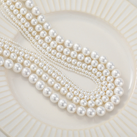 天然贝壳珠电镀珍珠白散珠串珠，手工diy珍珠，手链项链饰品材料配件