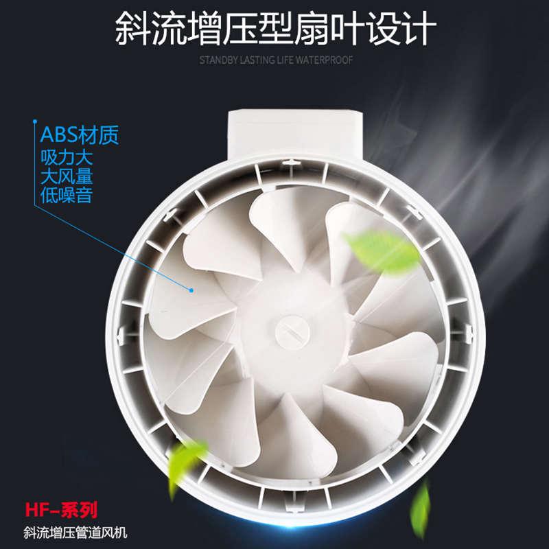 圆形管道风机斜流增压电机静音家用抽风工业艾灸排烟系统超值爆款