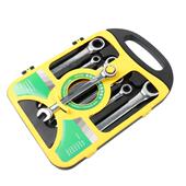 7件套快速扳手双向两用扳手梅花开口棘轮工具汽修双头呆扳手套装