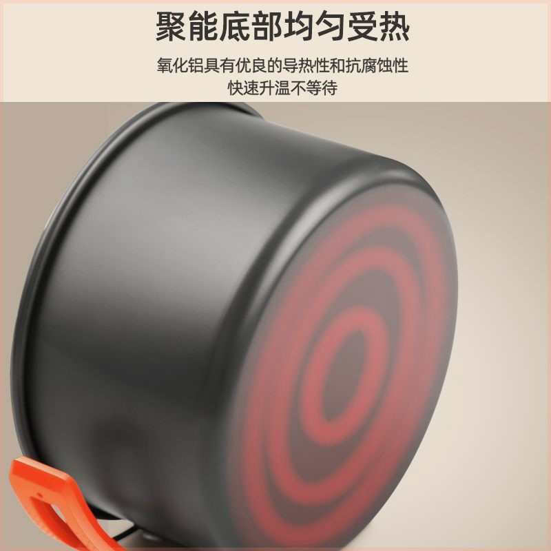 德国户外锅具露营炊具烧水茶壶煎锅便携野外炉具野营餐具套锅用品