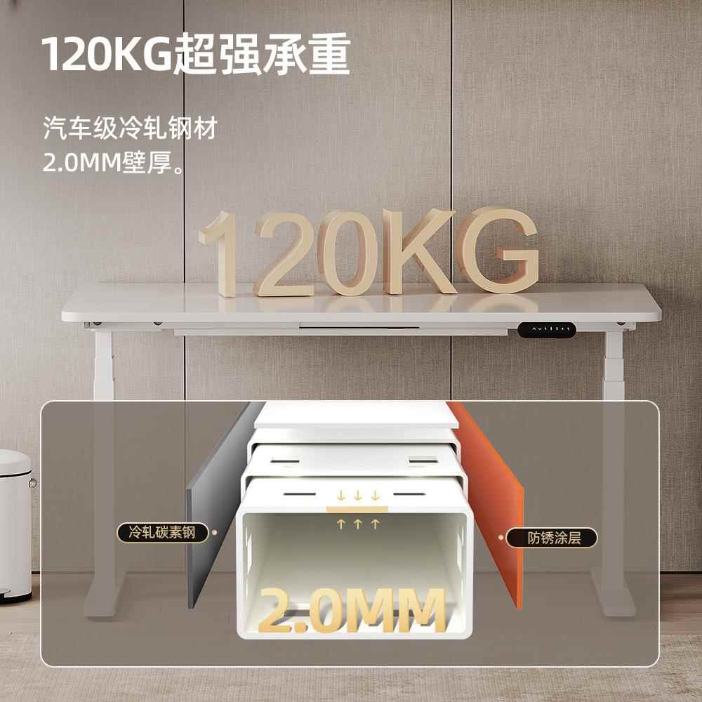 双电机电动降桌站立式正电脑桌台式工家装用可调升节书桌升降作台