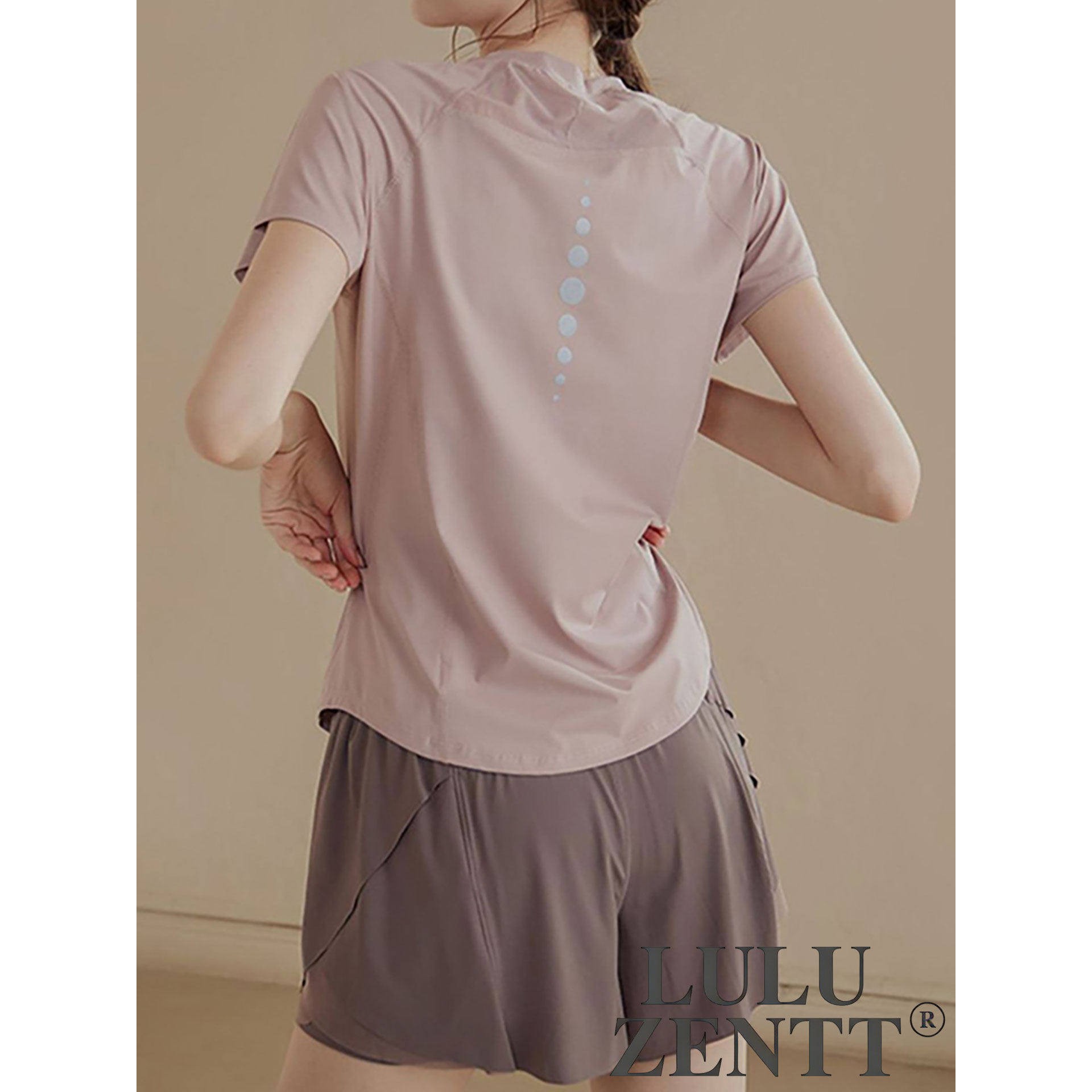 LULU ZENTT透气修身瑜伽上衣女显瘦运动服跑步速干短袖t恤健身服