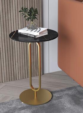 式简约圆形茶几家发用客沙边几厅岩板角几意酒店阳CJ21713台铁艺