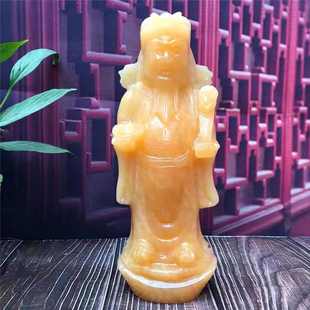 饰品创意礼品客厅玄关酒柜送礼财神爷 天然玉石财神摆件招财家居装