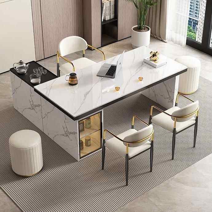 轻奢桌岩板茶桌椅组合家用公两用现代简约茶一体移桌动LSS办意式