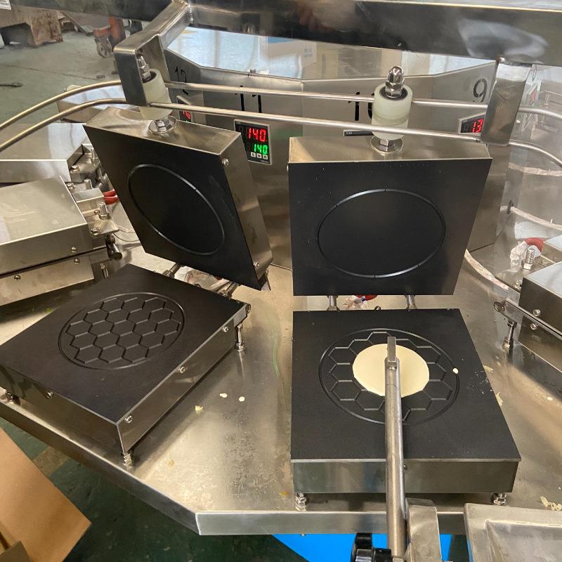 华夫饼干设备动糊薄厚注不同 薄花纹形状可定自华PMM夫脆饼机器