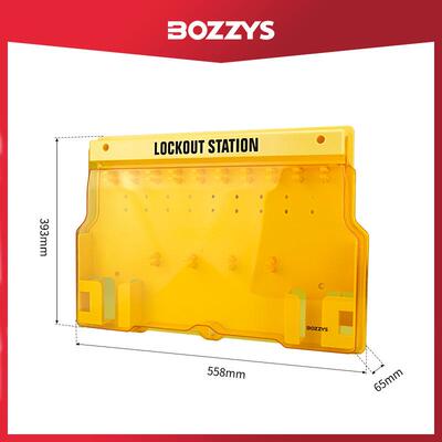BOZZYS厂家工业防尘14位锁具管理箱可视化壁挂安全锁具工作站