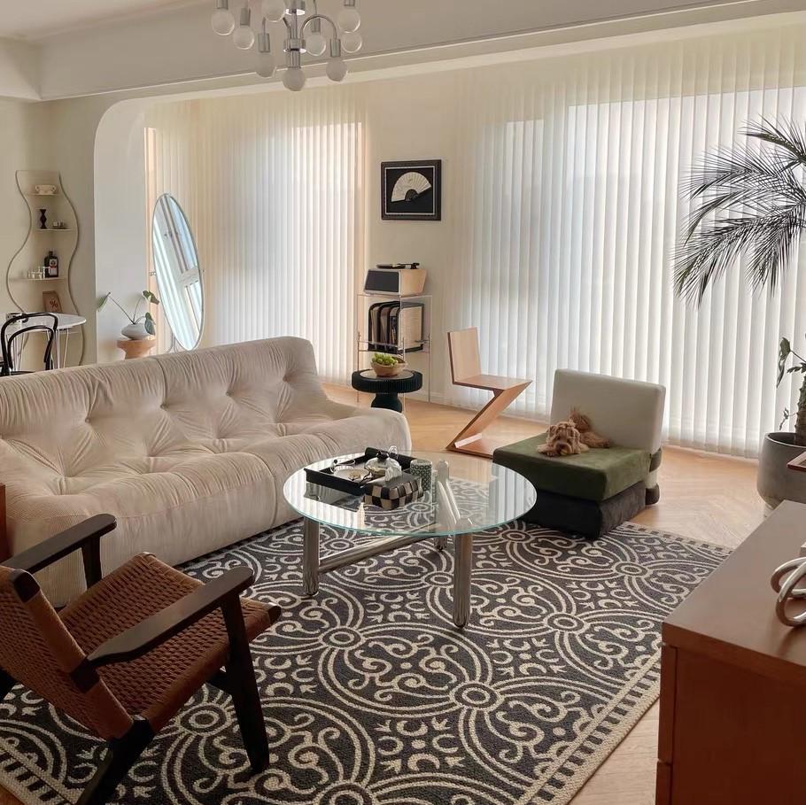 地毯客厅耐脏易打理书房办公室地毯全铺法式中古风家用圈绒地毯