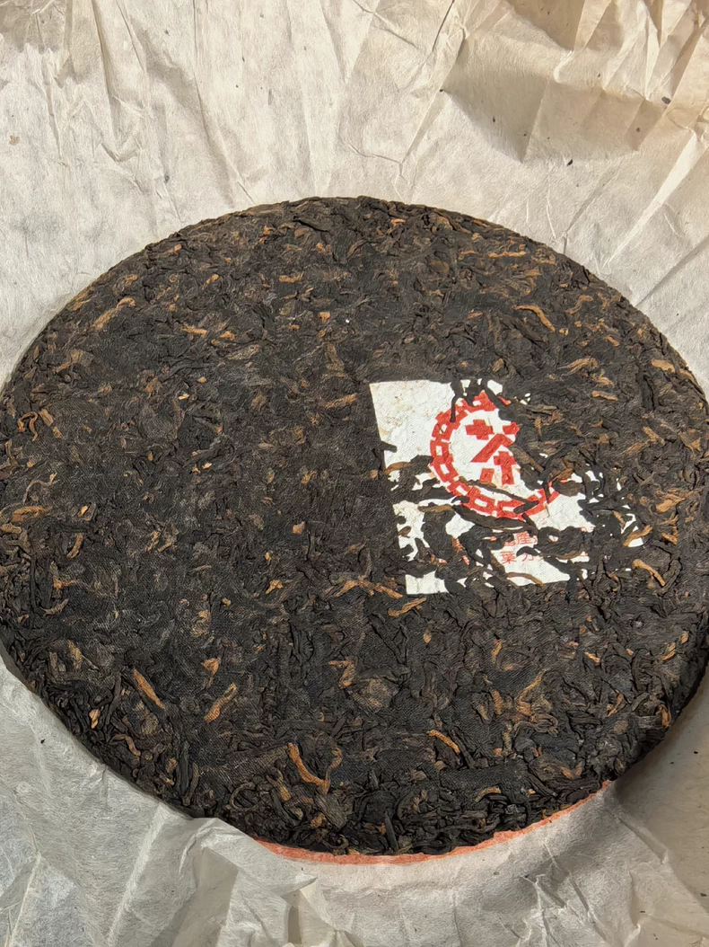 1999年中茶大口中大紅印普洱老茶熟茶357克一片 普洱茶 BUASHOP普洱老茶