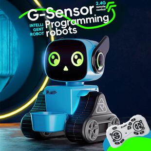 IQ0EM 2.4g托盘机器人智能感应遥控机器人耳机音乐孩玩具跨境