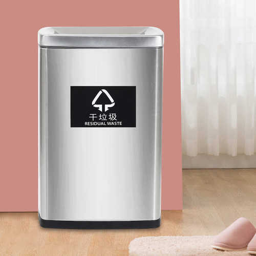 不锈钢垃圾分类垃圾桶商用厨房带盖脚踩干湿大号公共场合垃圾筒