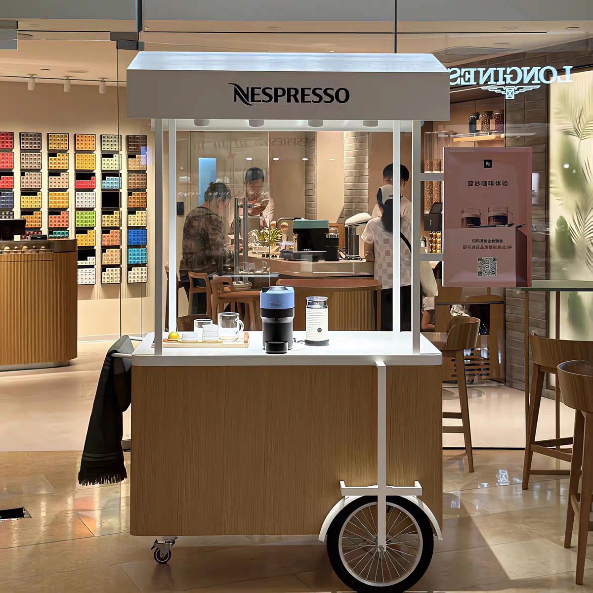 商场创意引流展示小推车多功能可移动店铺装饰花车咖啡奶茶售卖车