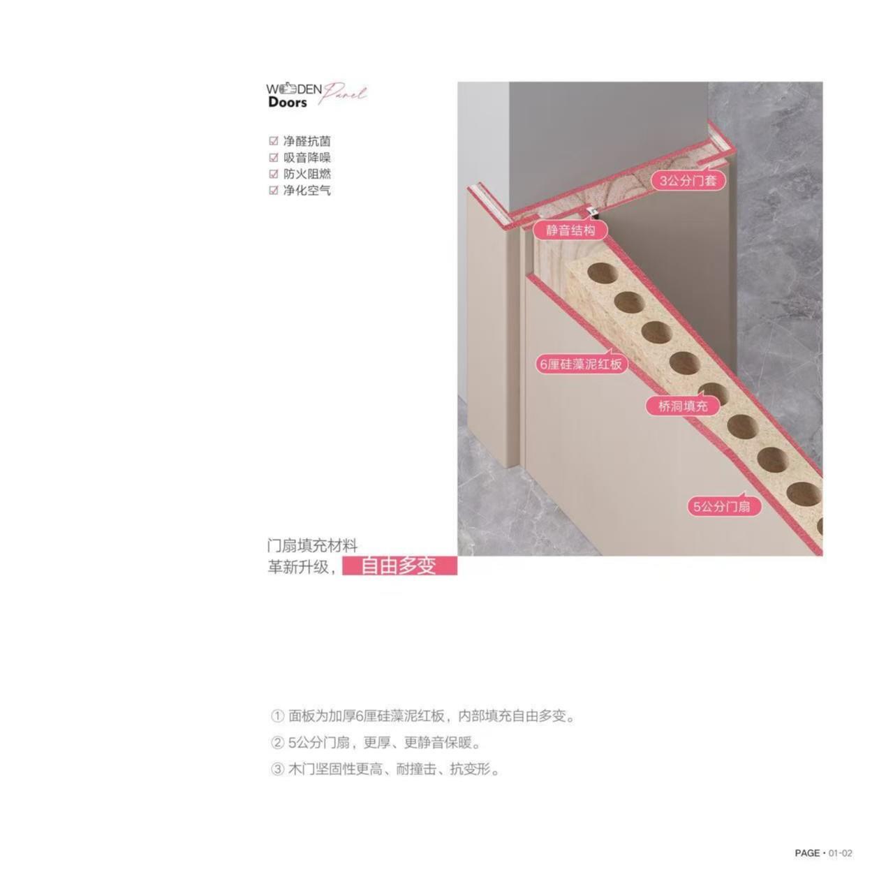厂家无漆实木门硅藻泥简约实木室内门无味生态免漆门卧室平开门隔